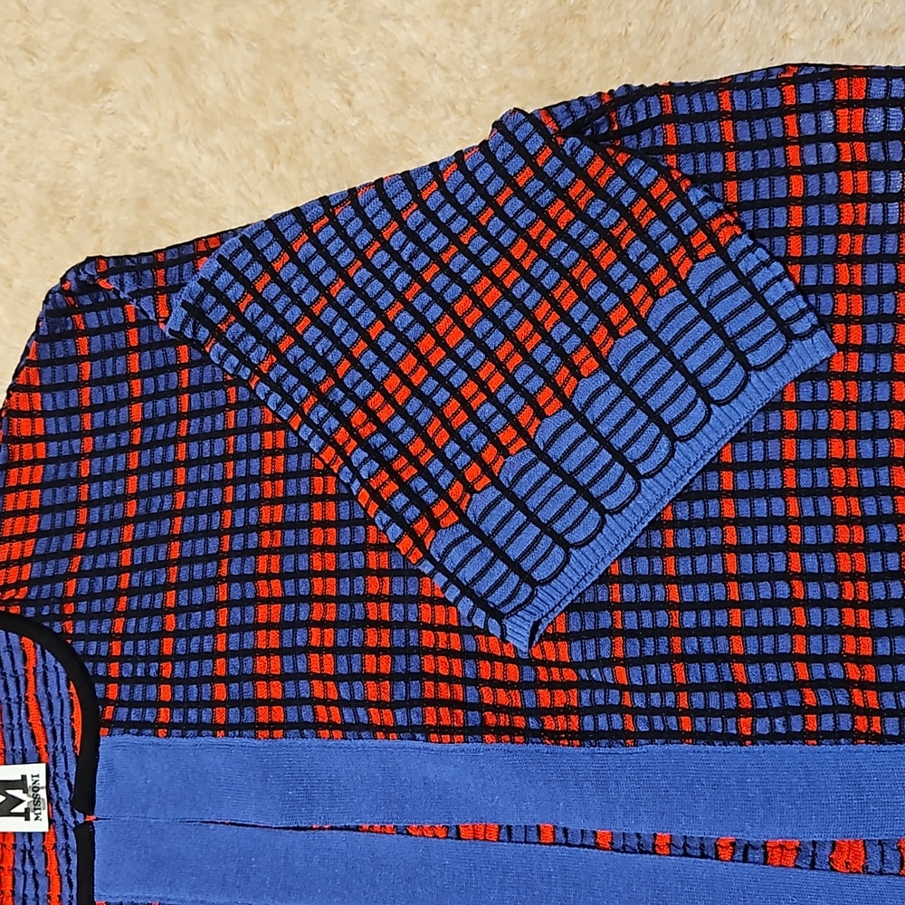 MISSONI SWEATER/CARDIGAN/JACKET BLUE/RED SIZE 44 - Picture 4 of 16